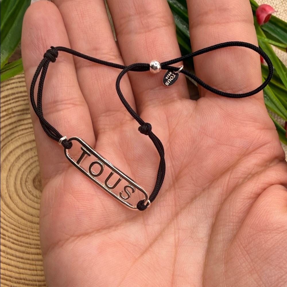 Black Cord Bracelet with Silver Accent 925